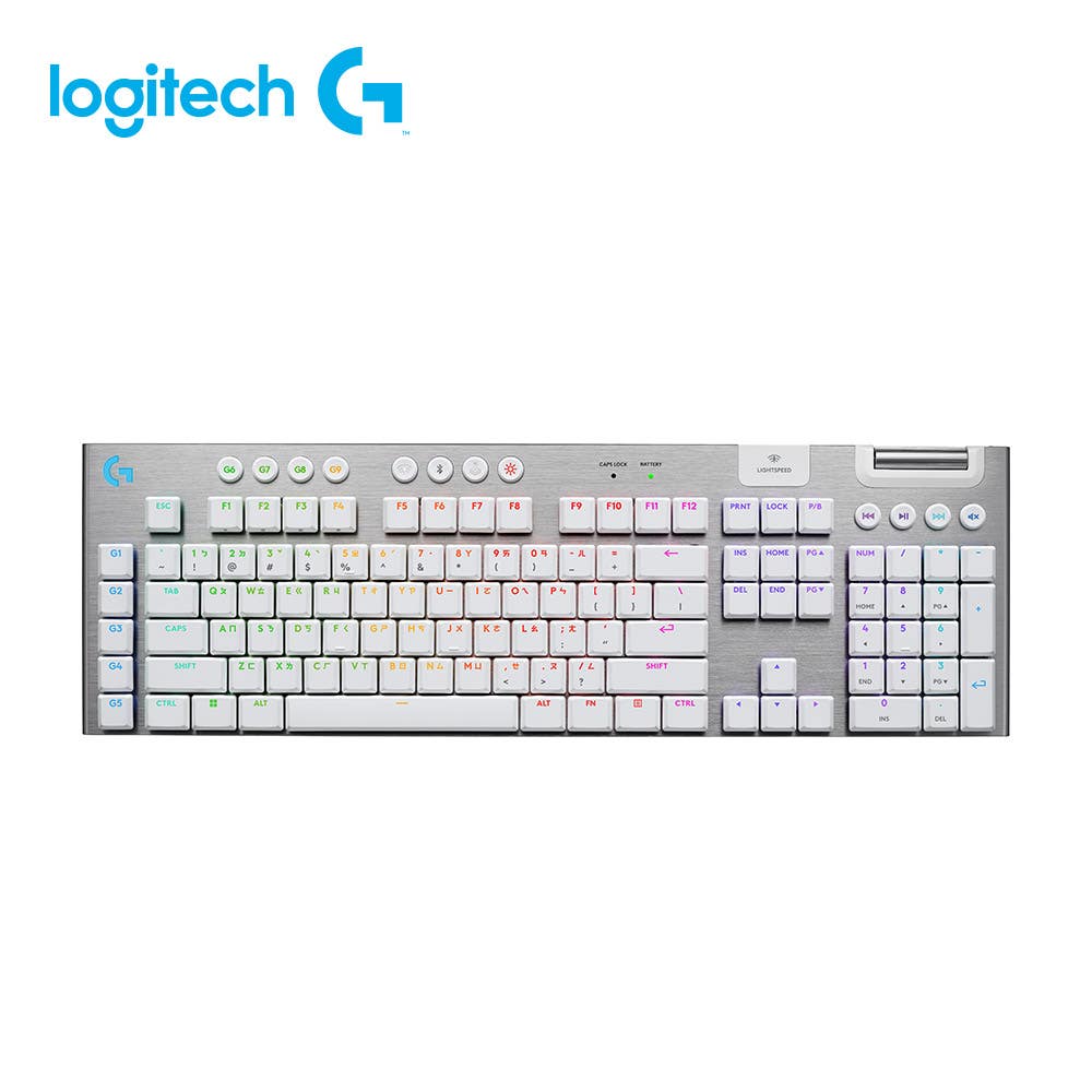 【羅技G】 G915 X 無線 RGB 機械式遊戲鍵盤 觸感軸(茶軸) - 白