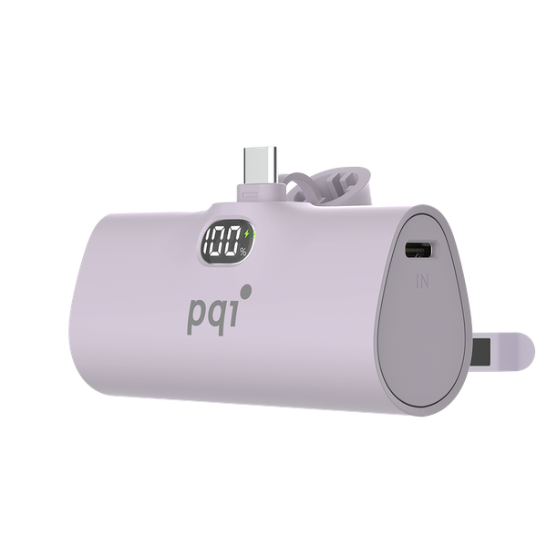 【pqi】PD05 USB-C 20W 5000mAh快充口袋行動電源(薰衣草紫)