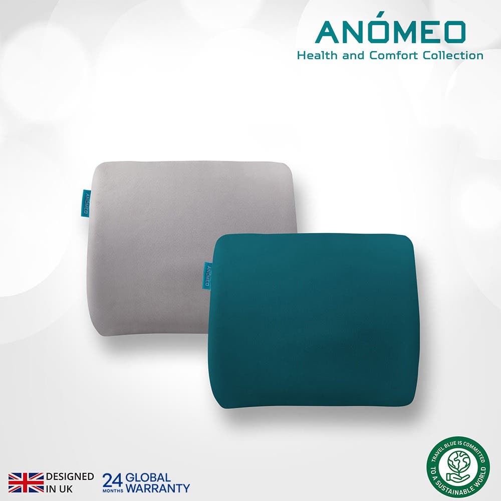 【AN&Oacute;MEO】人體工學背靠墊(高密度記憶棉) 灰色 AN2408