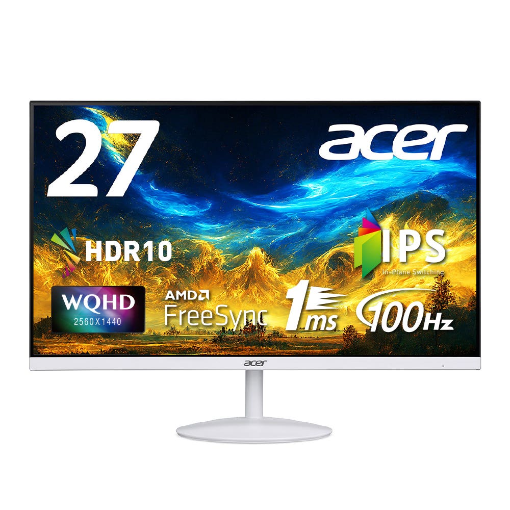 Acer Acer スタンダードモニター 27インチ WQHD 2560×1440 IPS 100Hz 1ms HDMI2.0 スピーカー ヘッドホン端子  SA272UEwmiipx - スペック詳細