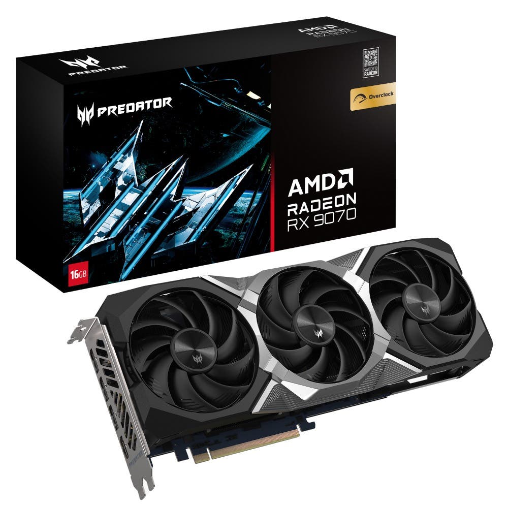 Predator Radeon RX 9070 OC 2.7GHz ブーストクロック PCI Express 5.0 x16 DisplayPort 2.1 x3 HDMI 2.1a x1 メモリ 16GB GDDR6 FrostBlade 4.0 ファン×3基  PB-RX9070-SOC