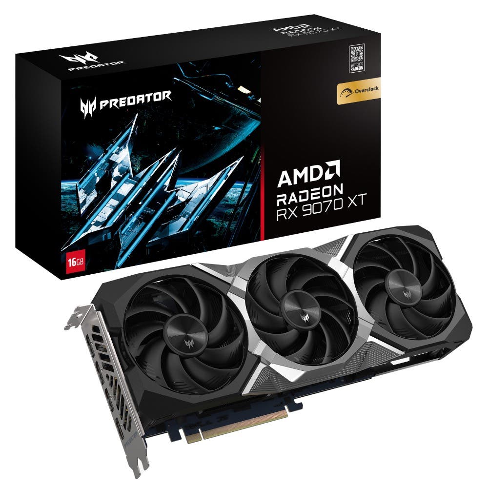 Predator Radeon RX 9070 XT OC 3.1GHz ブーストクロック PCI Express 5.0 x16 DisplayPort 2.1 x3 HDMI 2.1a x1 メモリ 16GB GDDR6 FrostBlade 4.0 ファン×3基  PB-RX9070XT-SOC