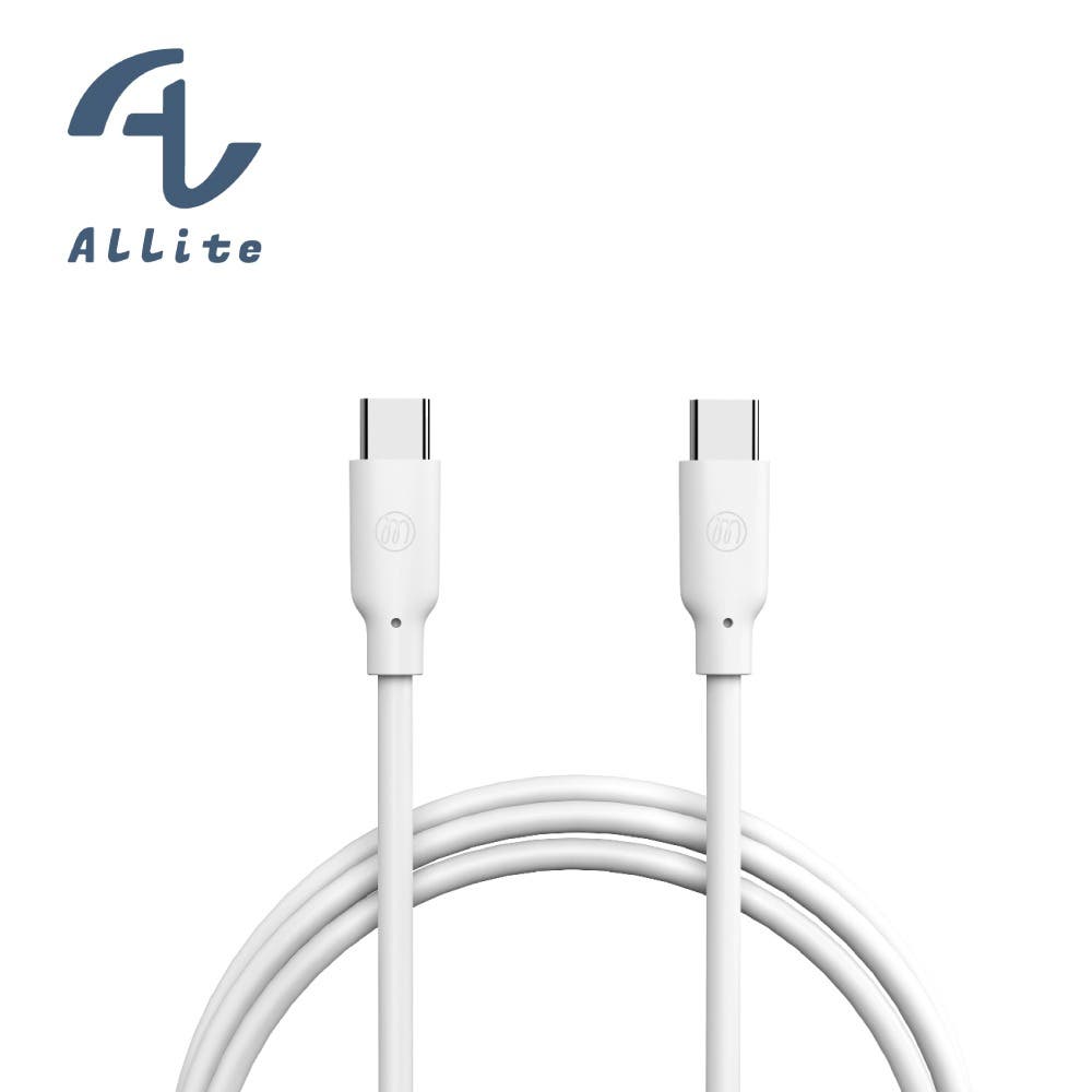 Allite 1.5 M 液態矽膠充電線｜USB-C to USB-C－經典白