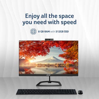 Acer Aspire C24 23.8 inch Full HD IPS All in One Desktop I Intel Core i3 1005G1 I 8GB DDR4 I 512GB SSD I Windows 11 Home I Full HD Camera