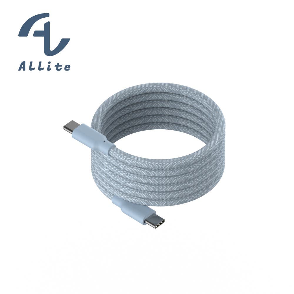 Allite EASY CABLE 磁吸收納編織快充線 USB-C to USB-C－寶寶藍