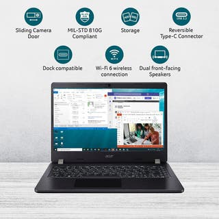 Acer Travelmate Business Laptop 11th Gen Intel Core i7 (Windows 11 Pro/16 GB RAM/1 TB SSD) TMP214-53 with 35.5 cm (14") FHD IPS Display, 1.6 kg, Fingerprint Reader, Backlit Keyboard