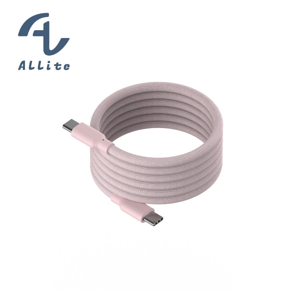Allite EASY CABLE 磁吸收納編織快充線 USB-C to USB-C－寶寶粉