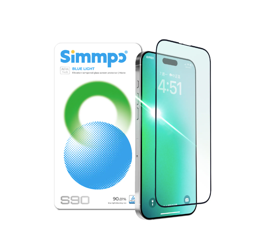 Simmpo｜S-90霧面抗藍光護眼保護貼 (iPhone 16 Pro Max / 17 Pro Max)