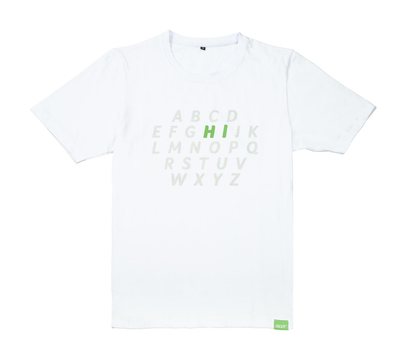 White HI T Shirt Characters Style Acer