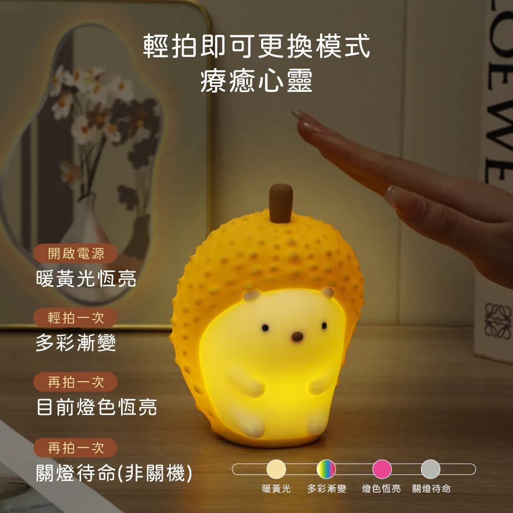【KINYO】黃色果刺郎拍拍氣氛燈 (LED-6541)