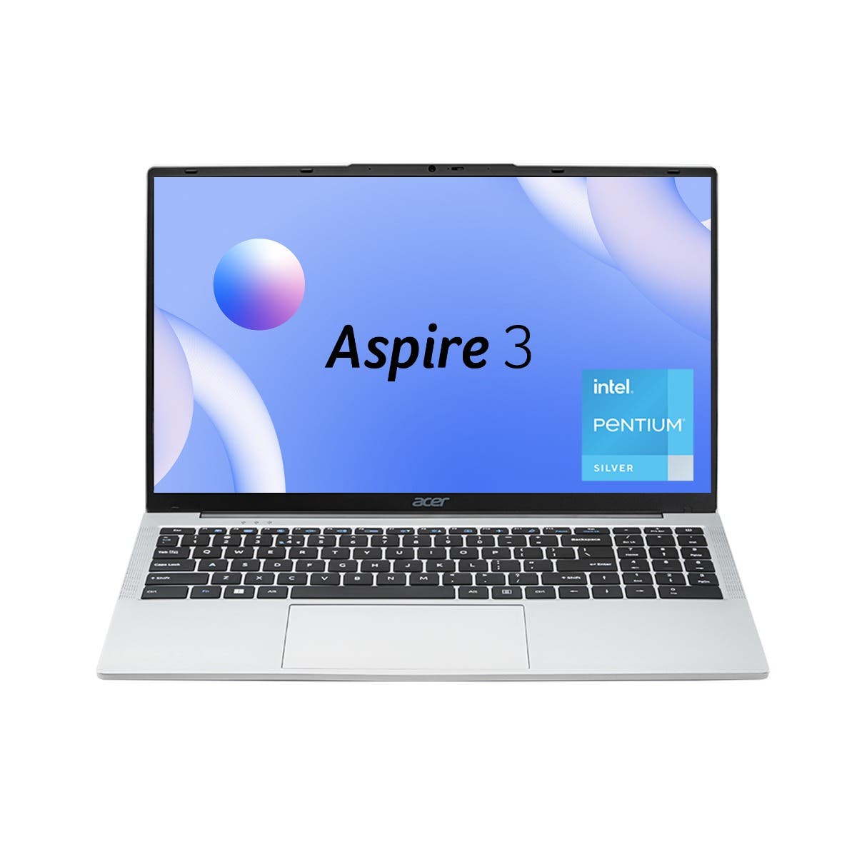 Acer Aspire 3, Intel Pentium Silver N6000 Processor, 12 GB RAM , 512 GB SSD, FHD, 15.6"/39.62 IPS (In-Plane Switching) technology, Windows 11 Home, Silver, 1.5 kg, A325-45, Thin and Light Laptop