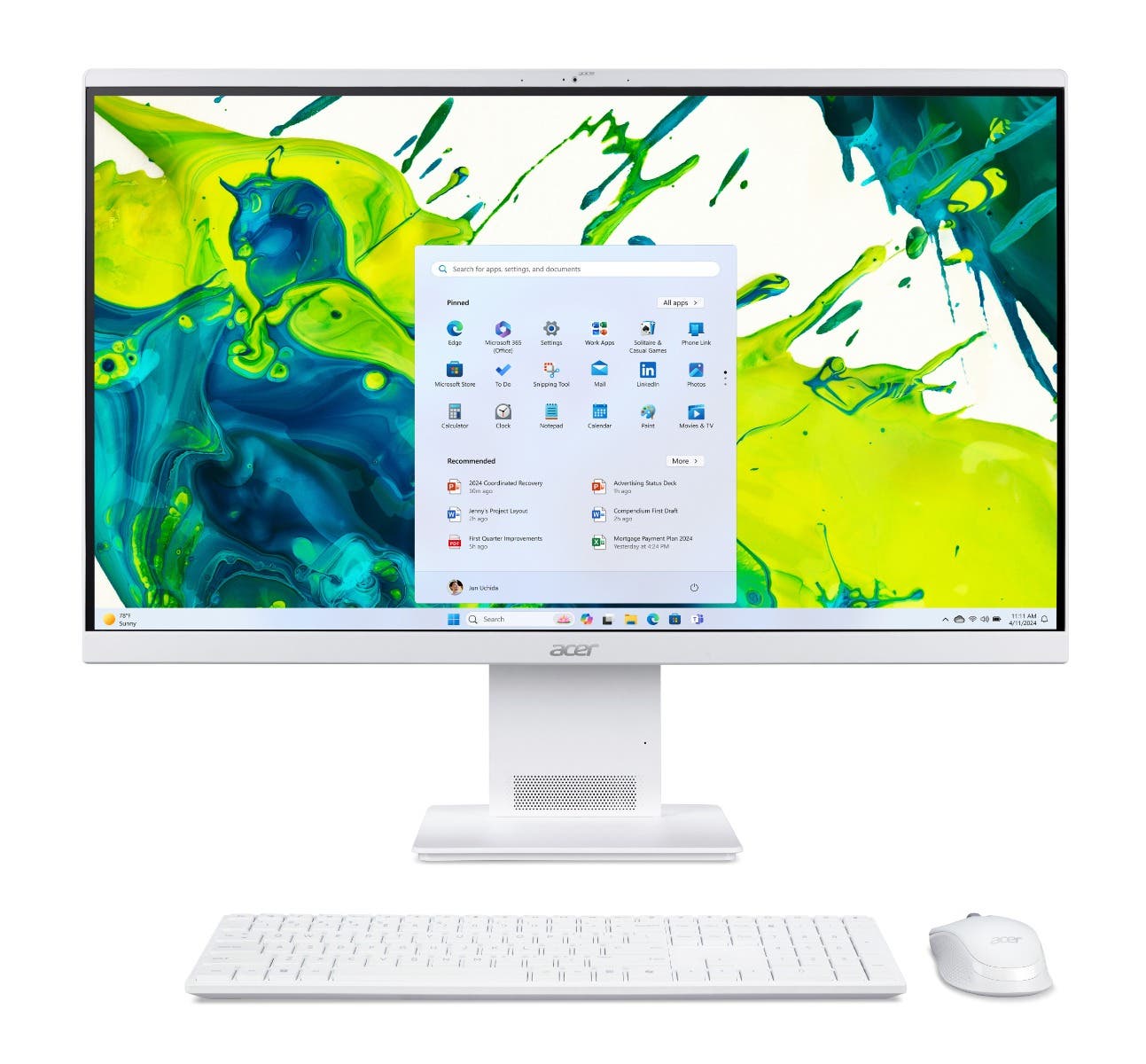 Acer Aspire｜S27-UGMTL-H 27吋All-in-One 液晶桌上型電腦 (Windows 11 Home/U5-125H/16G/1T)