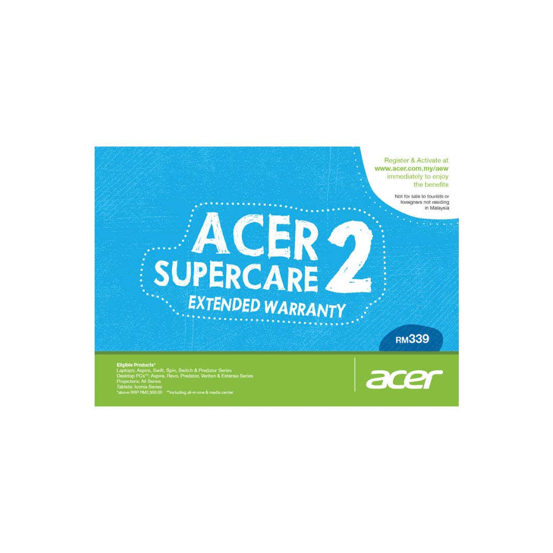 ACER SUPERCARE 2 (Upgrade to 3 Years On-Site Warranty (local), includes Accidental Damage & Theft (local))