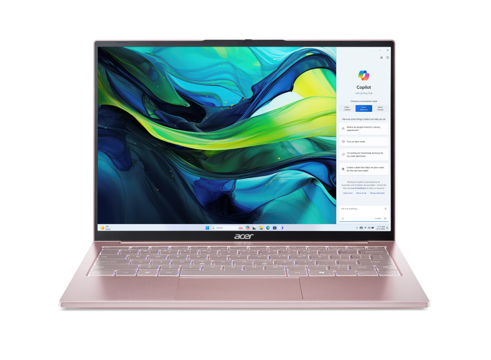 Acer Swift Lite 14 | Intel&reg; Core&trade; Ultra 7 155U | 14" WUXGA OLED | 16GB LPDDR5 | 512GB SSD |1kg | SFL14-54M-795H (Pink) 