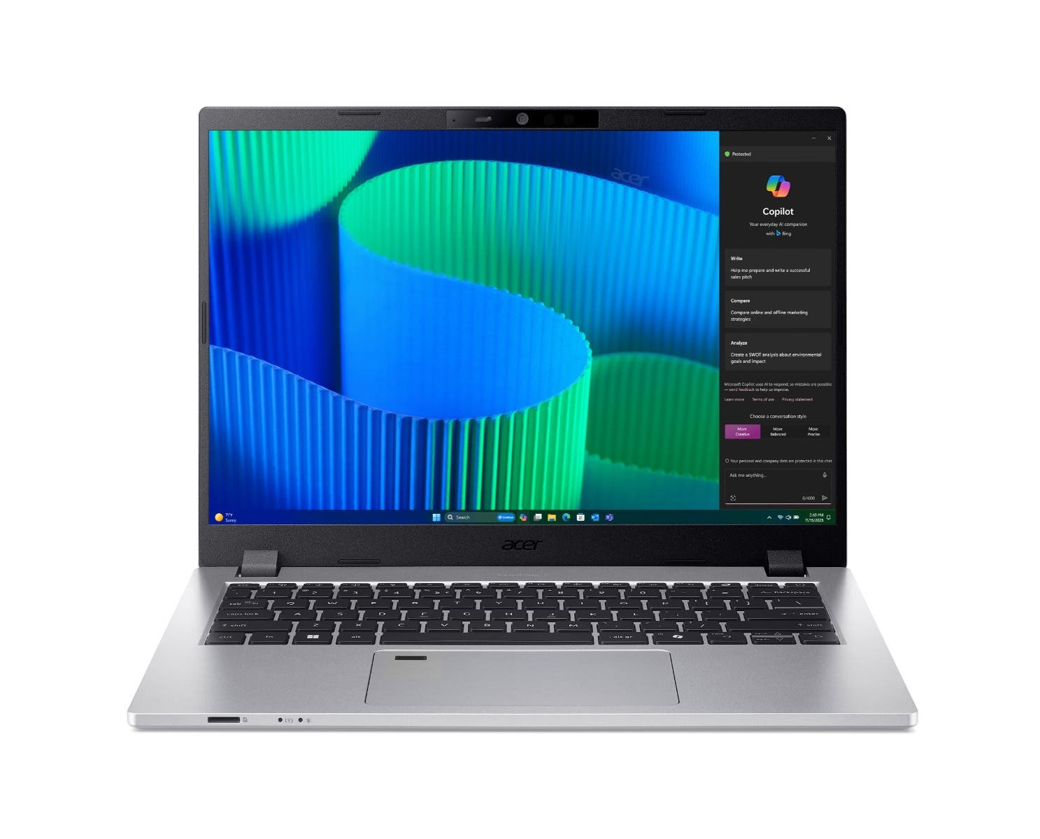 TravelMate P2 14 (Silver)| TMP214-56-TCO-765W |  Intel&reg; Core&trade; 7  | 16GB RAM | 512GB SSD Business Laptop
