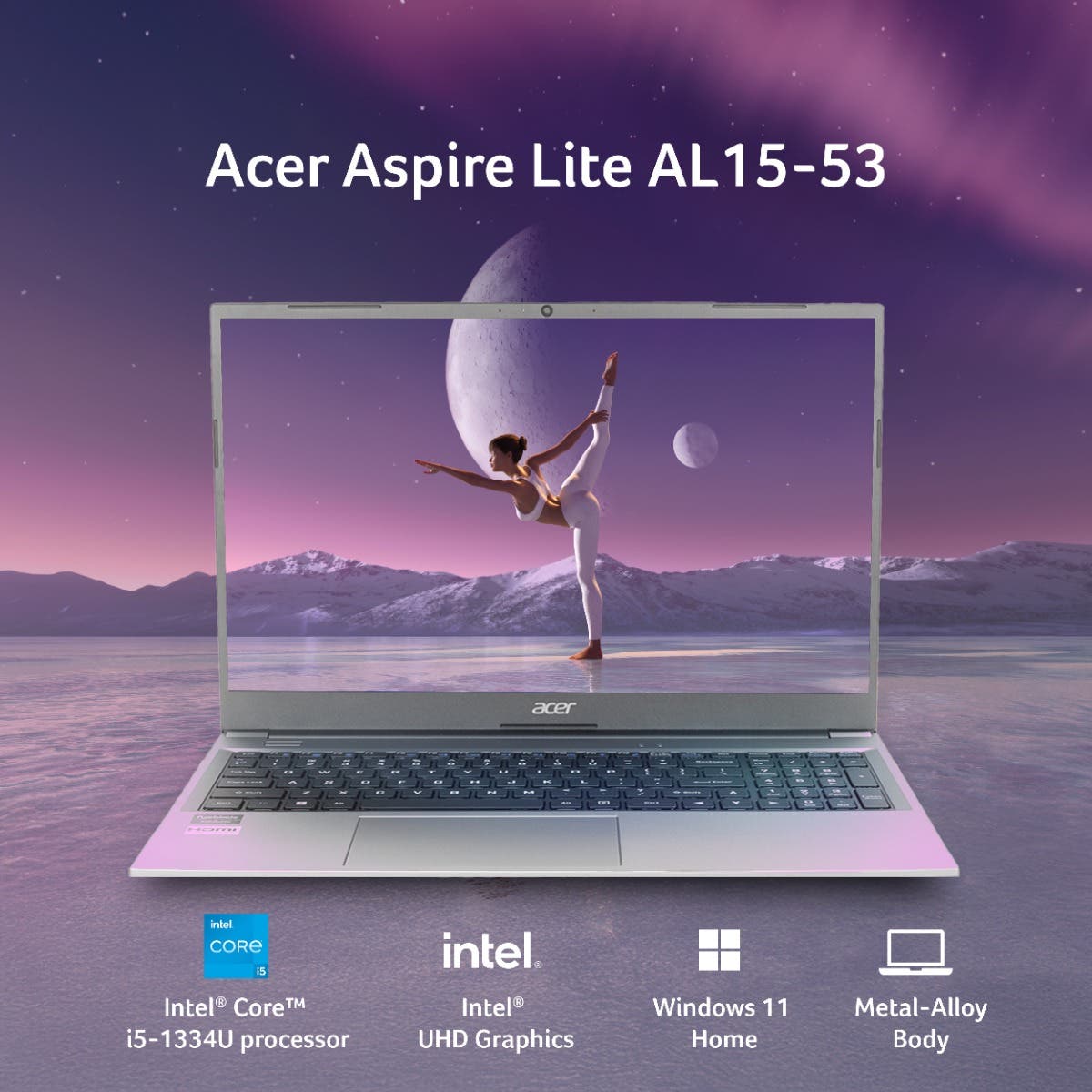 

Acer Aspire Lite 13th Gen Intel Core i5-1334U processor Laptop (Windows 11 Home/ 16GB RAM/512 GB SSD/Intel Graphics)AL15-53 with 39.6 cm (15.6) Full H
