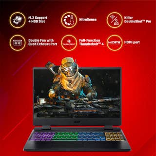 Acer Nitro 5 Gaming Laptop 12th Gen Intel Core i5 12450H (Windows 11 Home/16 GB/512 GB SSD/NVIDIA GeForce RTX 3050/144hz/Microsoft Office) AN515-58 with 39.6 cm (15.6") IPS Display, 2.6 KG