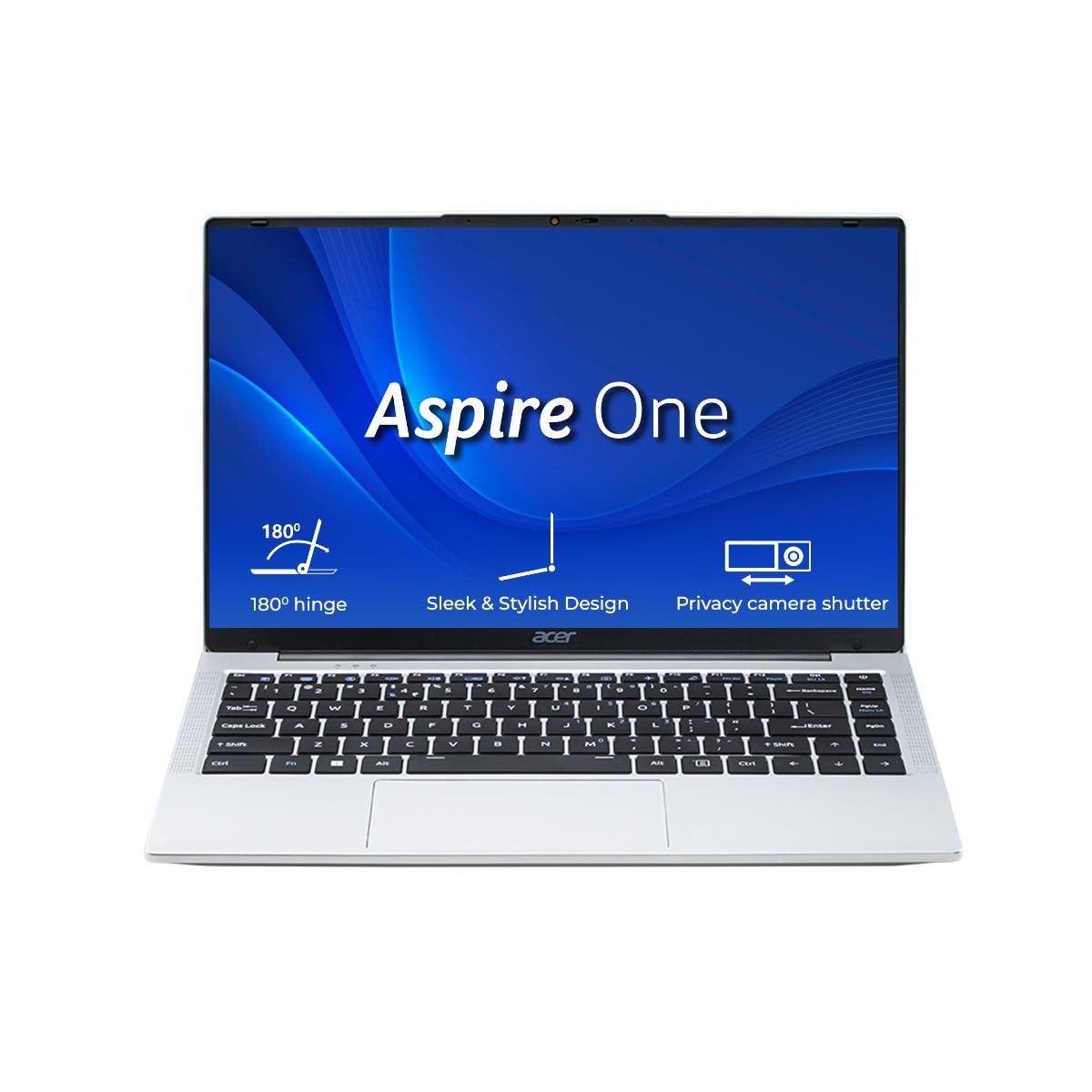 Acer, Aspire One, Intel Core Celeron N4500, 12 GB RAM, 512 GB SSD, Full HD 1366 x 768 resolution, 14"/35.56 cm, Windows 11 Home, MS Office, Silver, 1.3 kg, A114-45, Thin and Light Laptop