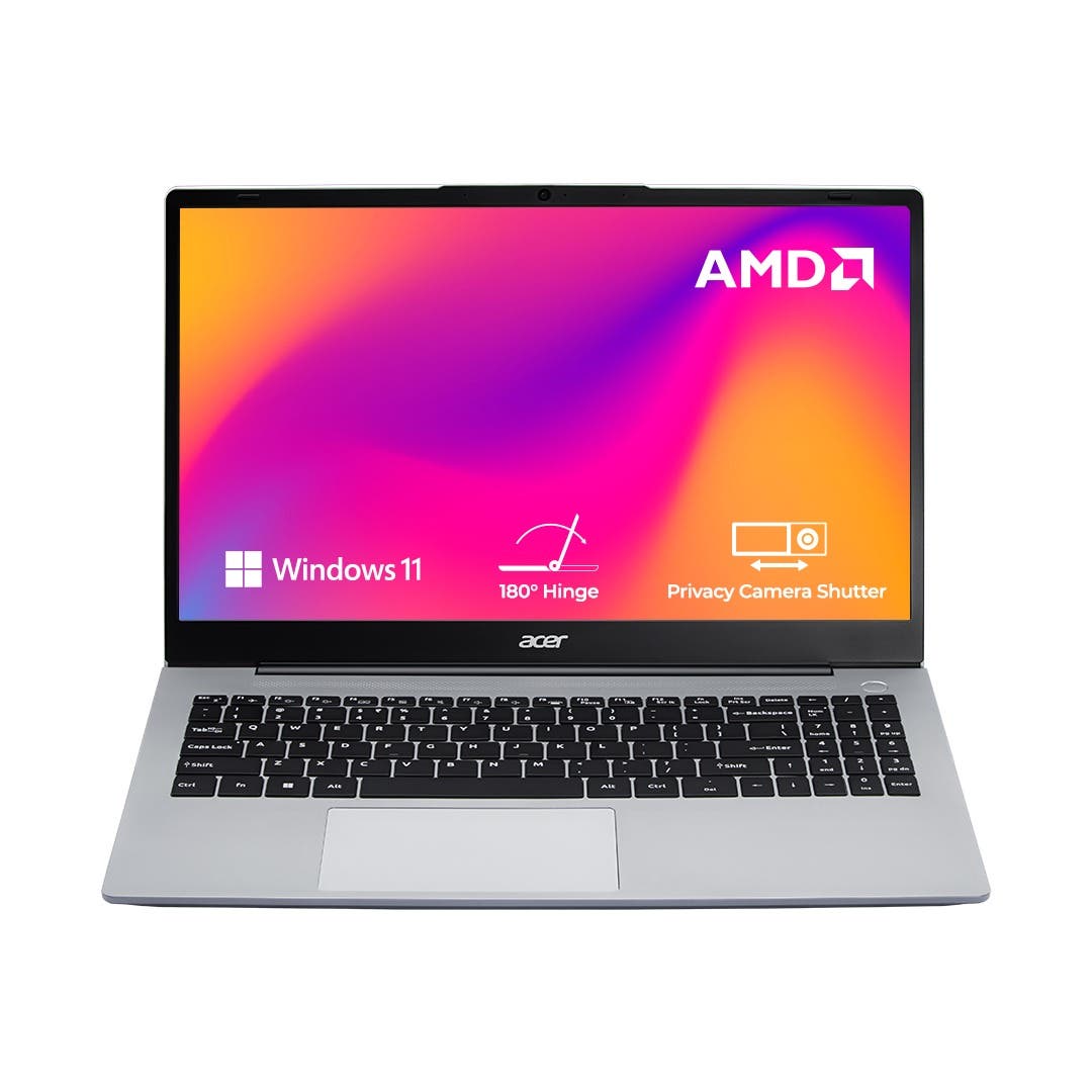 Acer, Aspire, AMD Ryzen R5 7430U processor, 16 GB RAM, 512 GB SSD, 15.6"/ 39.62 cm display with IPS technology, Windows 11 Home, Pure silver, 1.79 kg, AS15-42, Backlit keyboard, Thin and Light Laptop