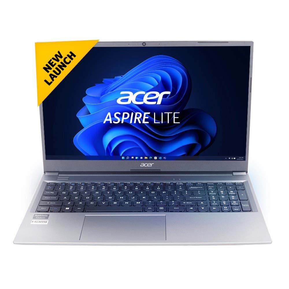 Acer, Aspire Lite, AMD Ryzen 5 7430U processor, Laptop (Windows 11 Home/ MS Office/ 8 GB RAM/512 GB SSD/AMD Radeon Graphics)AL15-41 with 39.6 cm (15.6")Full HD Display, Steel Gray, 1.59 kg