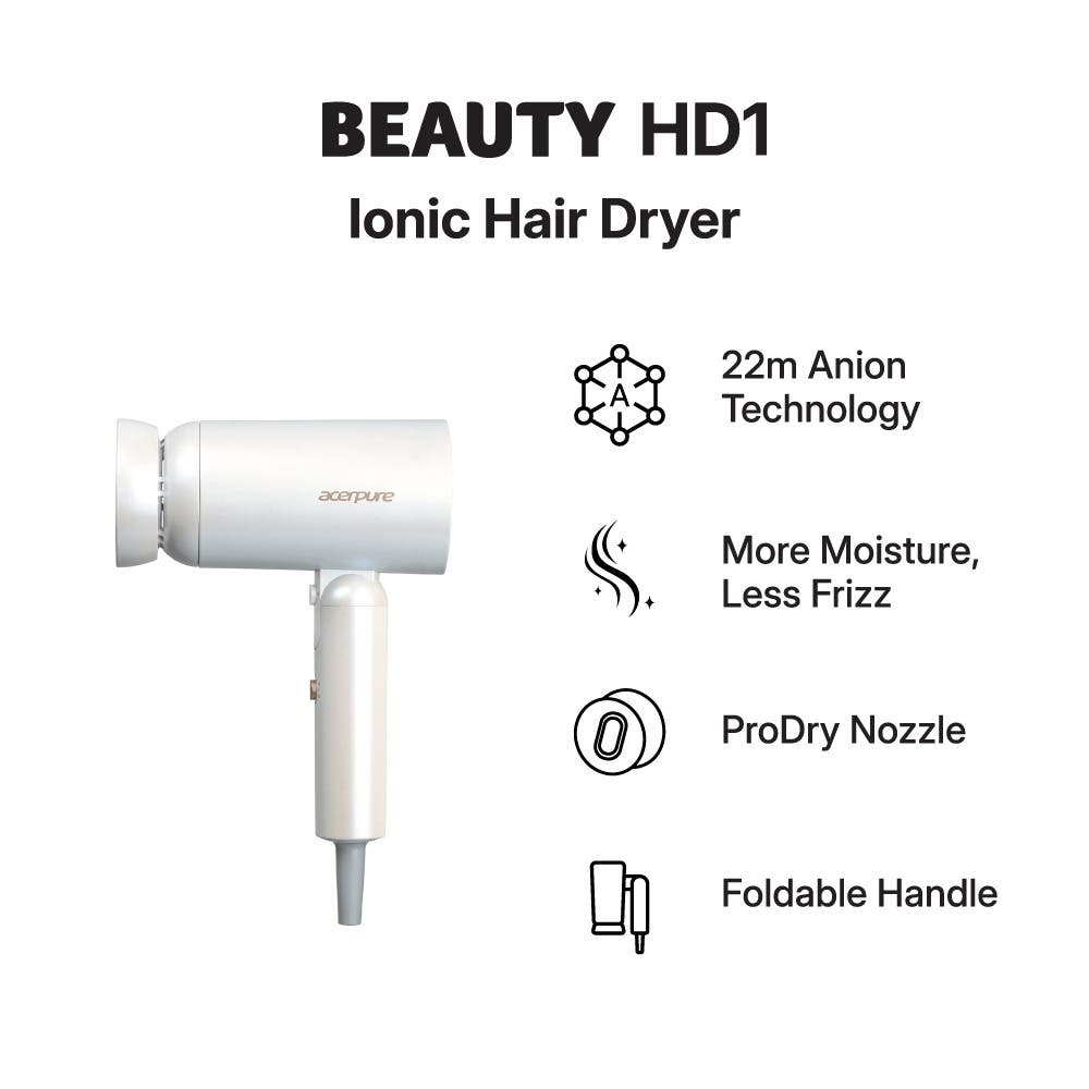 Acerpure Beauty Ionic Foldable Ultra-quick Dry Hair Dryer HD364-10W