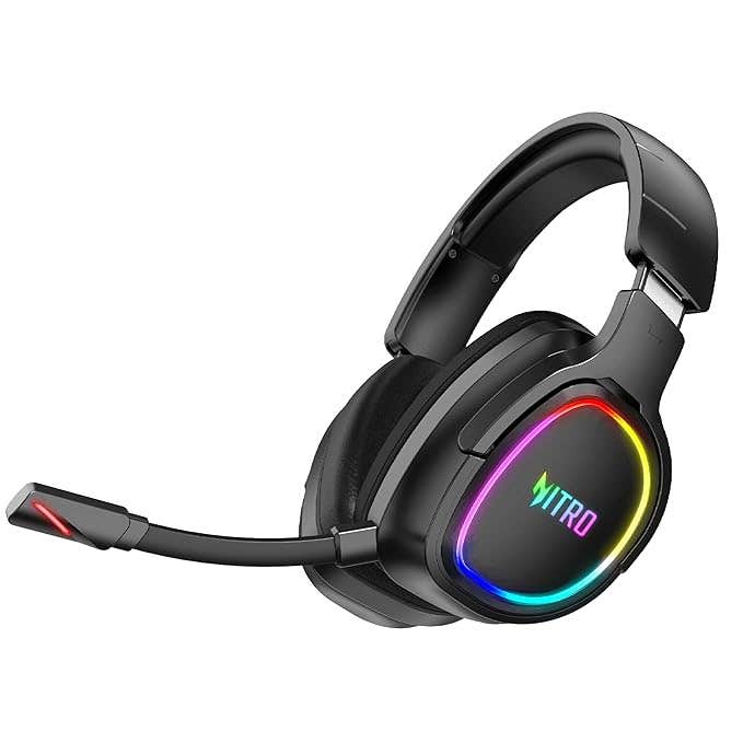 

Acer Nitro Triple-Mode Gaming Headset | Bluetooth + 2.4GHz USB-C/USB-A Dongle + Wired | 50mm Drivers | 7.1 Virtual Surround | Running RGB | Low Latenc