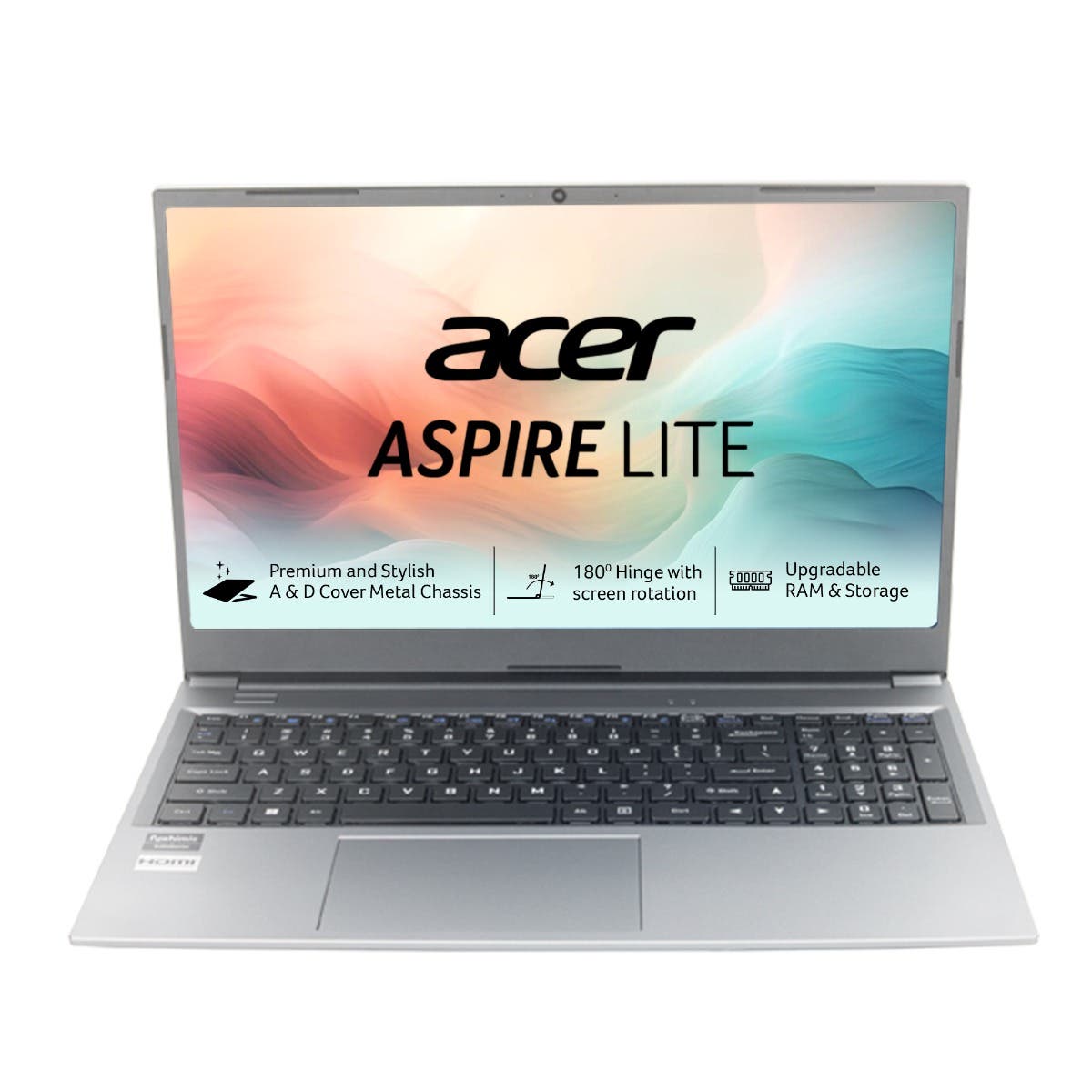 

Acer Aspire Lite AMD Ryzen 5 5625U processor 16 GB RAM 512GB SSD Full HD 15.6/39.62 cm Windows 11 Home MS Office Steel Gray 1.59 kg AL15-41 Thin and L