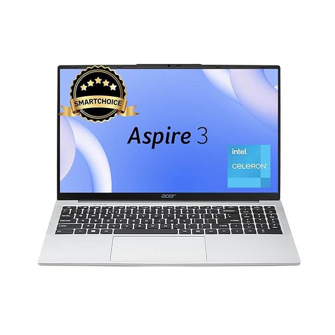 

Acer Aspire 3 Intel Core Celeron N4500 8 GB RAM 512 GB SSD HD 15.6/39.62 cm Windows 11 Home Pure Silver 1.5 kg A325-45 Thin and Light Laptop