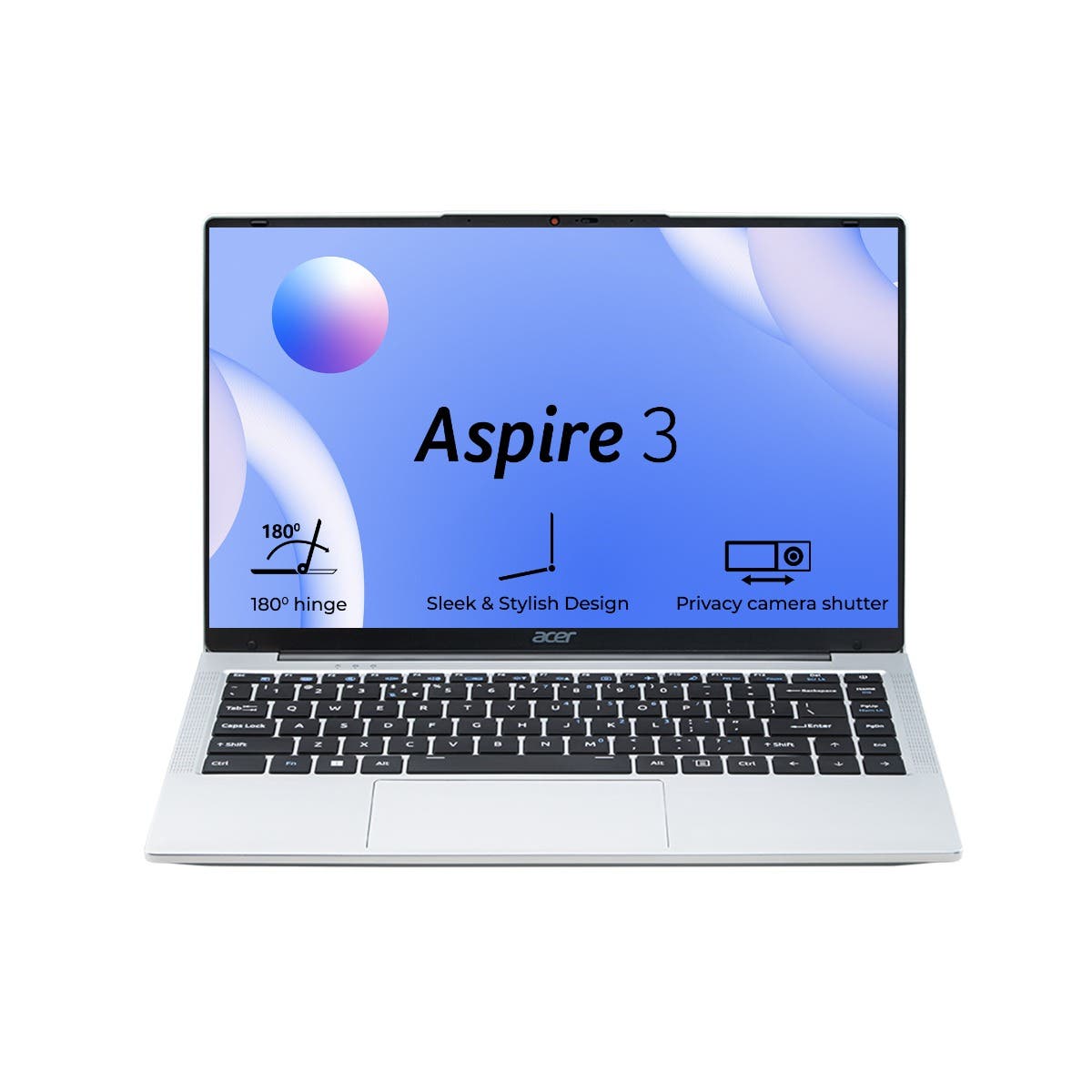 Acer, Aspire 3, Intel Core Celeron N4500, 12GB RAM, 512 GB SSD, 15.6" (39.62 cm) display with TN, HD, Acer Comfy View LED-backlit TFT LCD, Window 11 Home, MS Office, Silver, 1.5 kg, A325-45