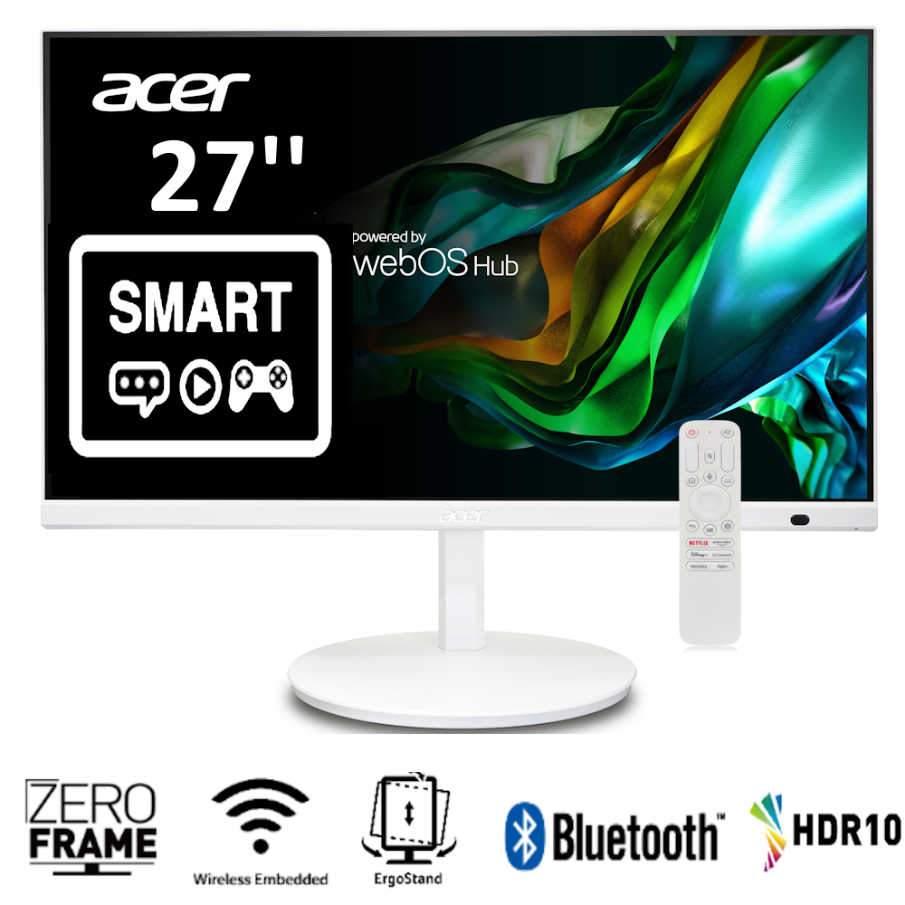 Acer CS272 27" Smart Monitor | FHD IPS (1920x1080)| WebOS & AirPlay | HDR10, 99% sRGB | Remote Control