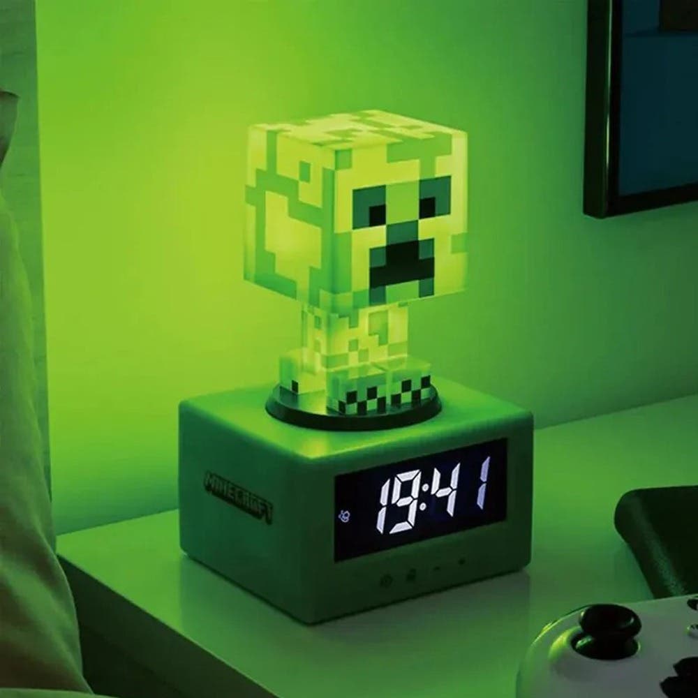 【Minecraft麥塊】 苦力怕Figure 3合1鬧鐘發光 造型夜燈