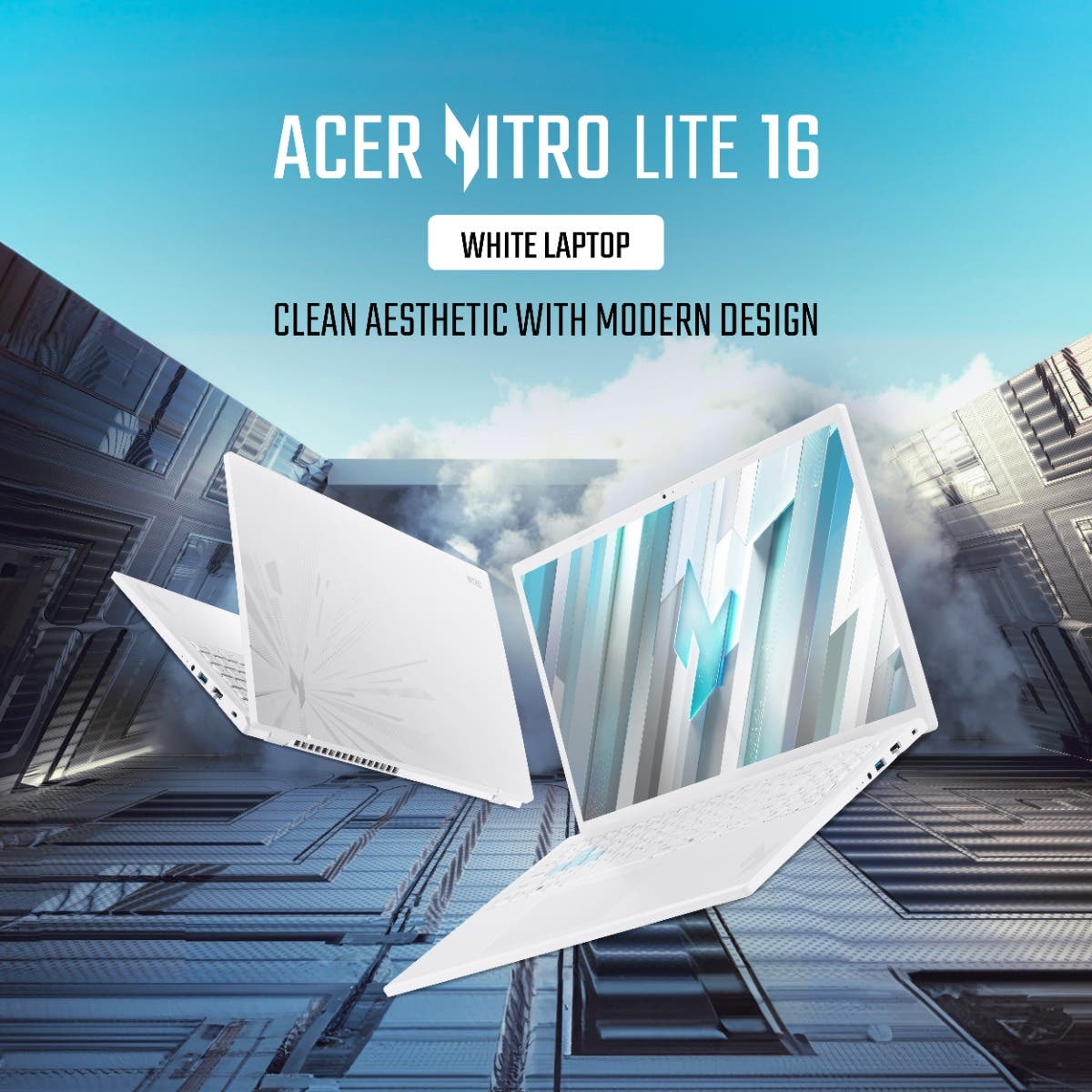 Acer NITRO LITE 16, Gaming Laptop, Intel Core i5-13420H processor, NVIDIA GeForce RTX 4050 with 6 GB GDDR6, 16GB / 512GB SSD, WUXGA IPS, 16.0"/40.64 cm, 165 Hz, Win 11 Home, MSO, White, 1.95 kg, NL16-71G, Backlit Keyboard