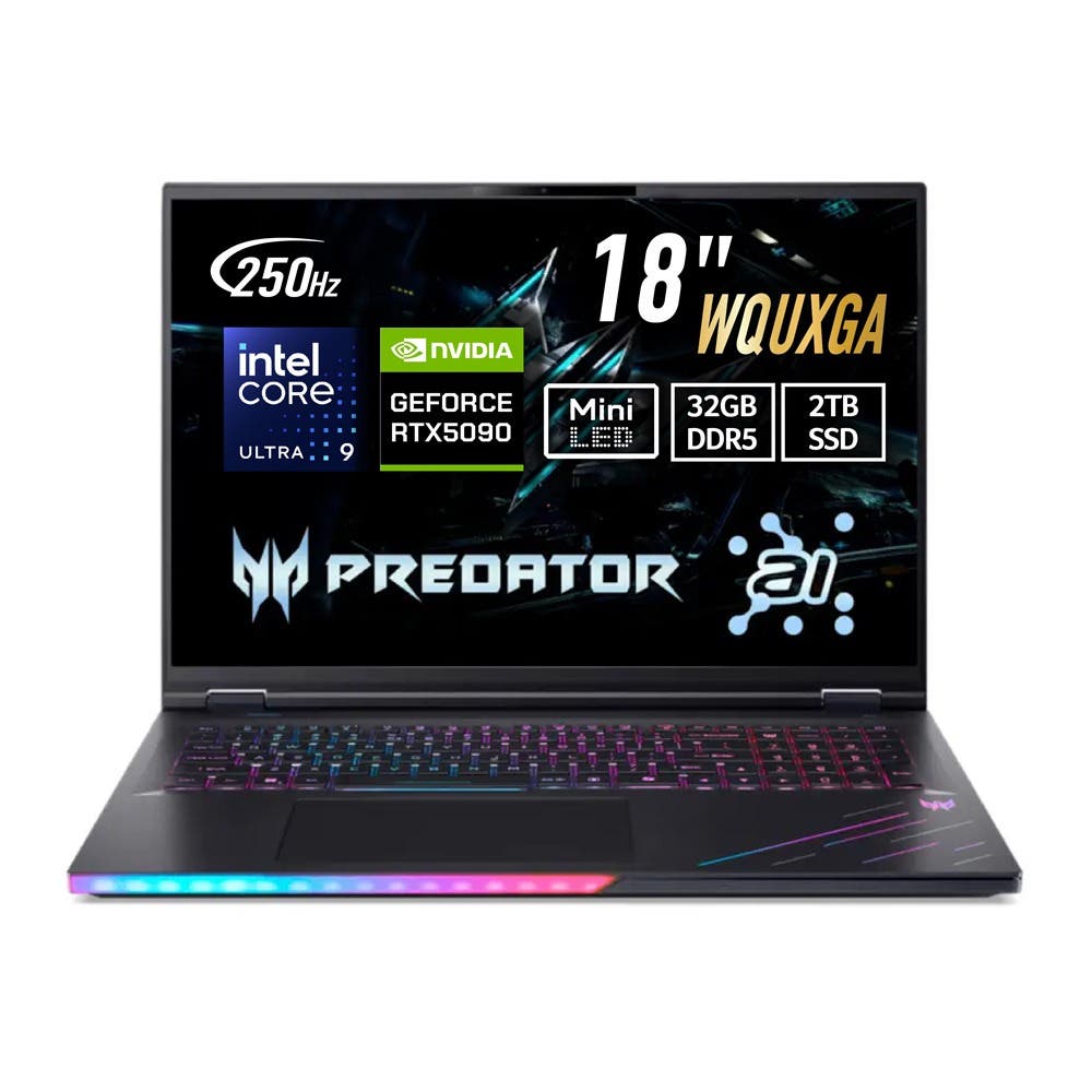 Predator Helios 18 AI | PH18-73-91KY | RTX 5090 | Windows 11 Home | Ultra 9 275HX | 18" WQUXGA MiniLED 250Hz | 32GB | 2TB SSD | 電競手提電腦