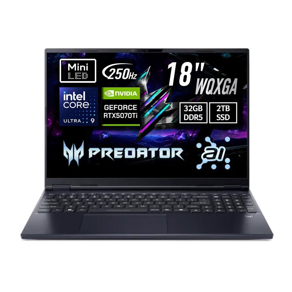 Predator Helios Neo 18 AI | PHN18-72-98ZQ | RTX 5070Ti | Windows 11 Home | Ultra 9 275HX | 18" WQXGA MiniLED 250Hz | 32GB | 2TB SSD | 電競手提電腦