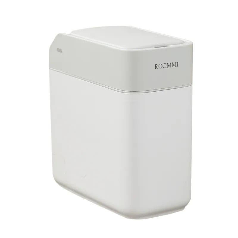【Roommi】Handsfree 充電滑蓋感應垃圾桶 12L 極簡灰白