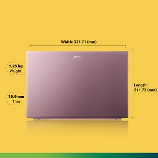Acer Swift Go 14 Thin and Light Premium Laptop AMD Ryzen 5 7530U Hexa-Core Processor (Windows 11 Home/8GB/ 512 GB SSD/MS Office Home and Student) Prodigy Pink, SFG14-41, 35.56 cm (14.0") Full HD Display