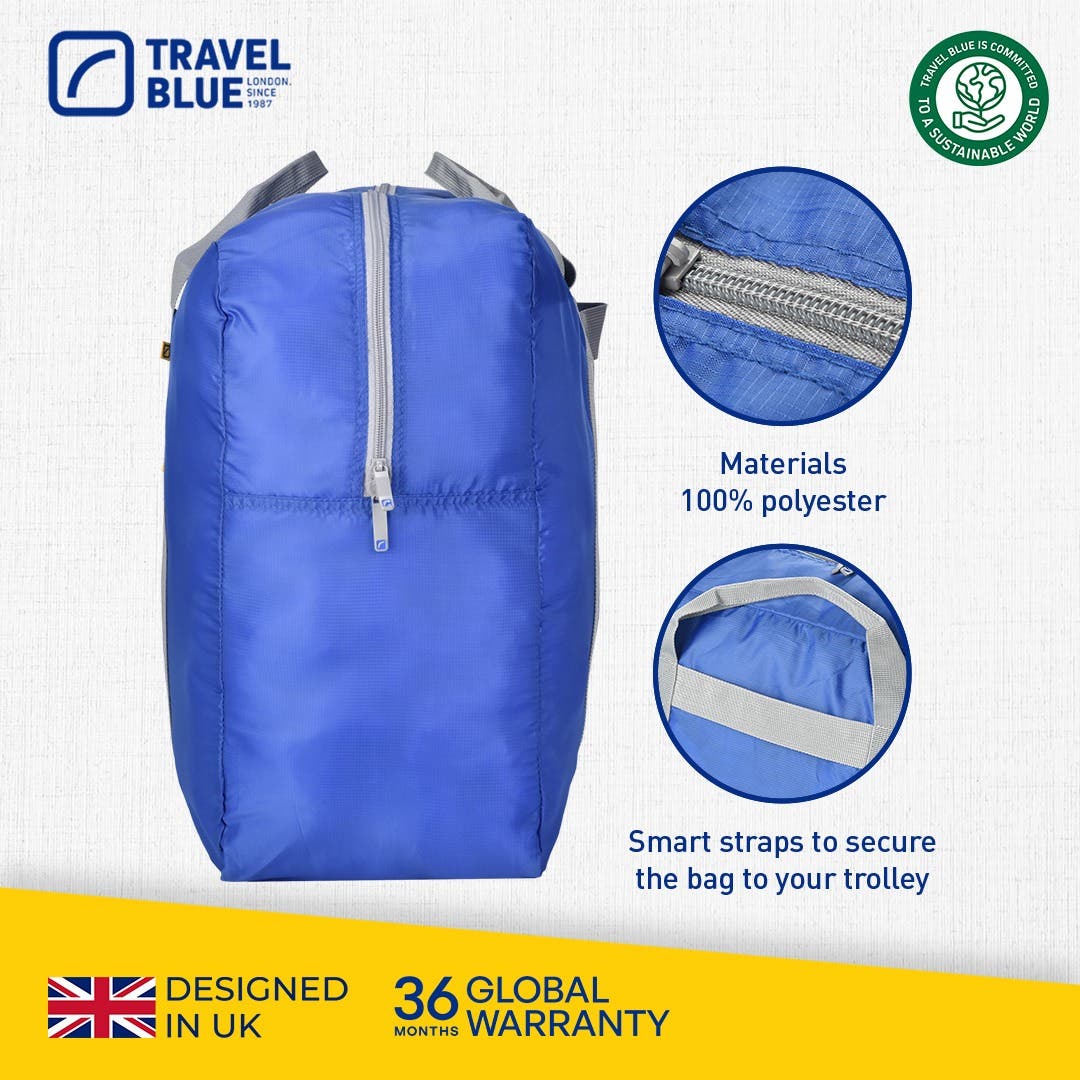 【Travel Blue 藍旅】48L 特大型旅行折疊袋 藍色