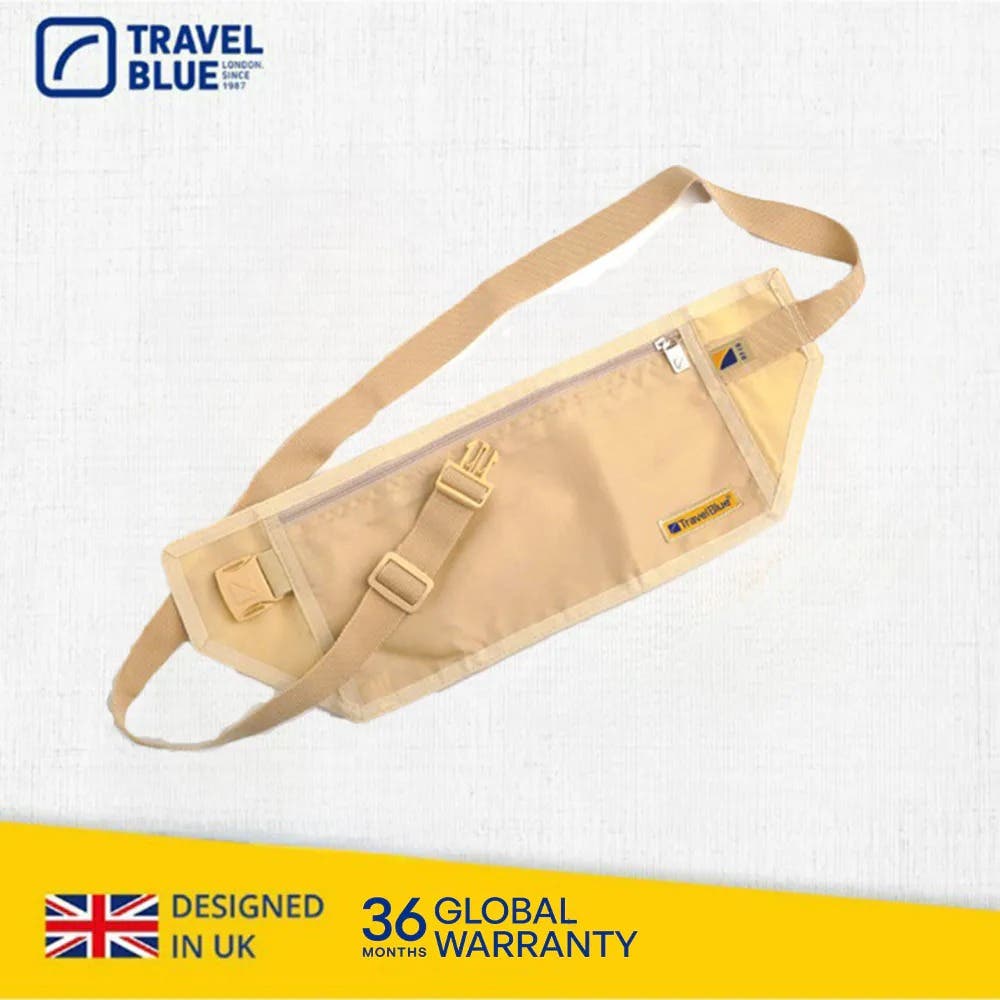 【Travel Blue 藍旅】超薄貼身腰包 膚色