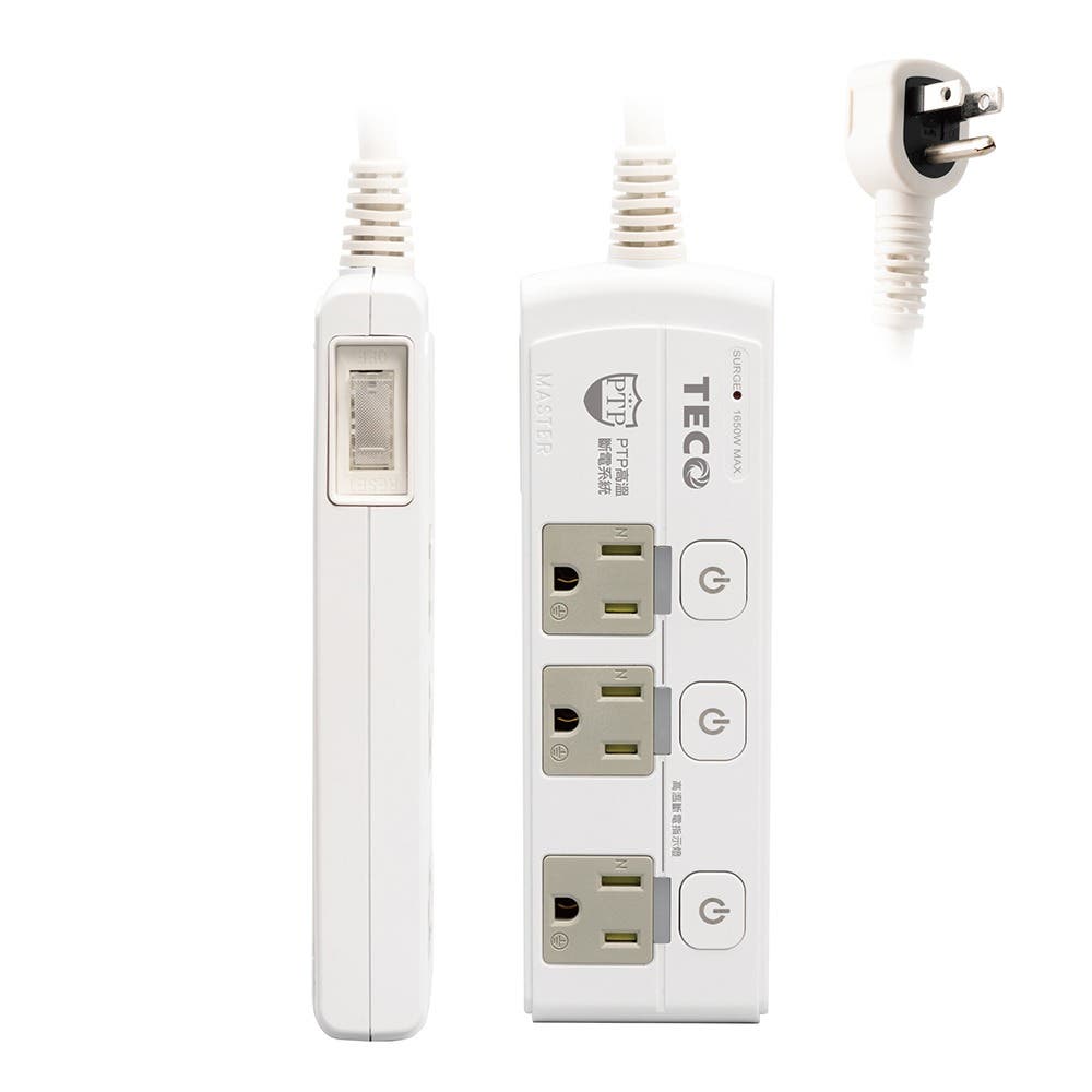 【TECO】 東元 高溫斷電 四開三插 延長線-6尺 XYFWL260R3
