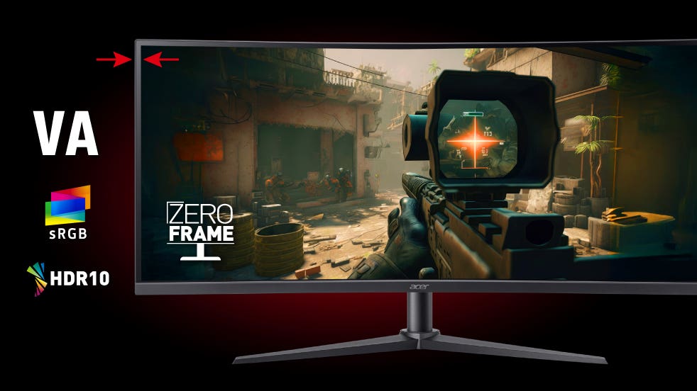 Acer Nitro 湾曲 34インチ ウルトラワイド 非光沢 UWQHD 広視野角VA